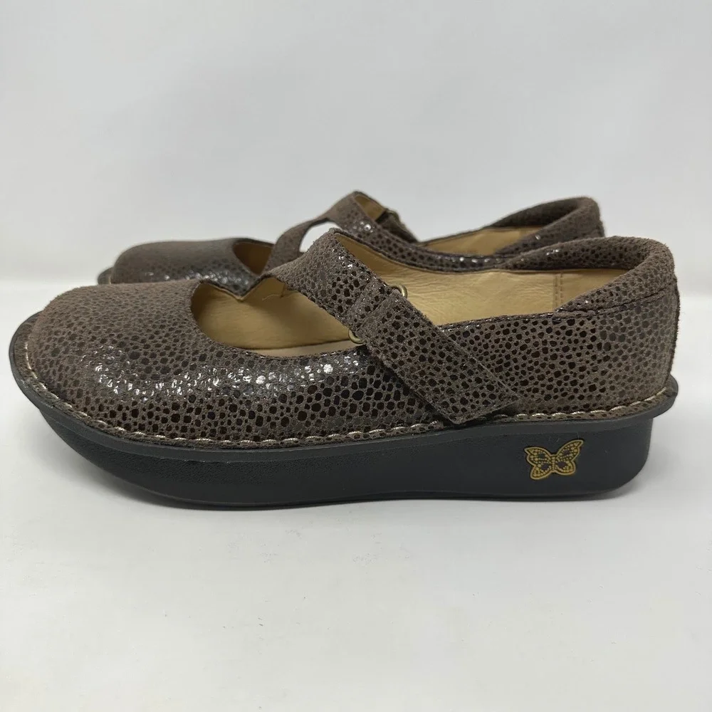 Alegria Dayna Choco Dottie Mary Jane Shoes Women 38 US 7.5 Brown Leather Comfort